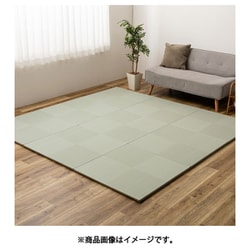 水拭きできる い草風置き畳 市松模様 6枚組 82×82×2.5 ライトグリーン