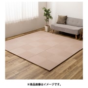 水拭きできる い草風置き畳 市松模様 6枚組 82×82×2.5 ピンク