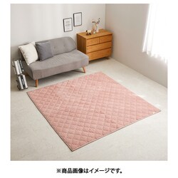 くすみカラーのストライプフランネルラグ ショコラ 130×190 ダスティピンク