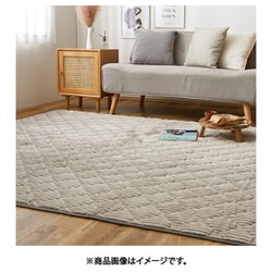 くすみカラーのストライプフランネルラグ ショコラ 130×190 グレージュ