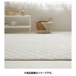 くすみカラーのストライプフランネルラグ ショコラ 130×190 ミルクホワイト