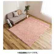 くすみカラーのストライプフランネルラグ ショコラ 190×240 ダスティピンク