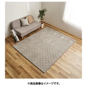 くすみカラーのストライプフランネルラグ ショコラ 190×240 グレージュ