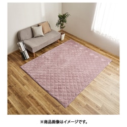 くすみカラーのストライプフランネルラグ ショコラ 190×240 ダスティパープル