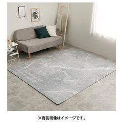 大理石柄のソフトフランネルラグ 190×240 グレー