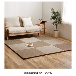 カラーの選べる軽量置き畳 紗彩 同色9枚組 65×65×2.5 ブラウン