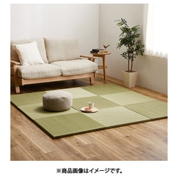 カラーの選べる軽量置き畳 紗彩 同色9枚組 65×65×2.5 グリーン