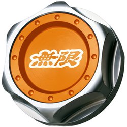MUGEN（無限） ヘキサゴンオイルフィラーキャップ アルミニウム製 オレンジ 15610-XG8-K2S0-OR