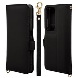 8474OA3BHSBK [OPPO A3 5G 用 手帳型 カード入れ おしゃれ スタンド機能 シンプル ハンドストラップ付き マグネット式 オッポ ブラック]
