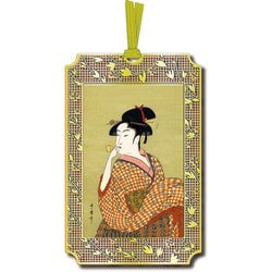 浮世絵しおり 歌麿 ビードロを吹く美女 UK008