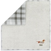 55-0240070 [DAKS ハウスチェックドッグ 25cm×25cm グレー タオルハンカチ]