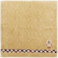 DAKS ケーブルストライプベア 25cm×25cm ベージュ タオルハンカチ 55-0250070