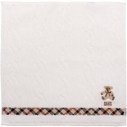 DAKS ケーブルストライプベア 25cm×25cm アイボリー タオルハンカチ 55-0250070