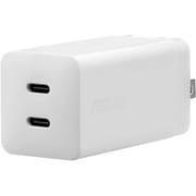 USB急速充電器 ASUS 65W USB-C GaN Charger USB PD(パワーデリバリー)/QC(クイックチャージ)対応 65W USB-C×2 GaN(窒化ガリウム)搭載 折りたたみ式プラグ ホワイト ASUS_GAN_65W