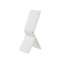 P-DSMSTMLWH [スマホスタンド マグネット 着脱 マルチアングル スタンド 薄型 軽量 【MagSafe（マグセーフ） iPhone用】 折りたたみ 持ち運び 自撮り ビデオ通話 ホワイト]