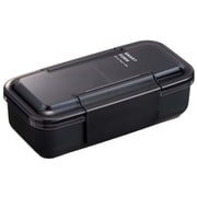 B-1491 DN [弁当箱 イージーケア ランチボックス スリム 1段 600ml ダークグレー Ag 抗菌 防汚加工 電子レンジ対応 食洗機対応 ドーム型フタ 19.4×9.6×6.1cm]