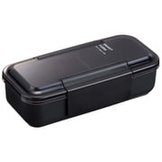 B-1492 DN [弁当箱 イージーケア ランチボックス スリム 1段 800ml ダークグレー Ag 抗菌 防汚加工 電子レンジ対応 食洗機対応 ドーム型フタ 22.2×10.5×6.3cm]