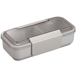 弁当箱 イージーケア ランチボックス スリム 1段 800ml ライトグレー Ag 抗菌 防汚加工 電子レンジ対応 食洗機対応 ドーム型フタ 22.2×10.5×6.3cm B-1492 LN