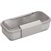 B-1492 LN [弁当箱 イージーケア ランチボックス スリム 1段 800ml ライトグレー Ag 抗菌 防汚加工 電子レンジ対応 食洗機対応 ドーム型フタ 22.2×10.5×6.3cm]
