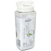 K-1291 W [冷水筒 スマート ピッチャー スリム 2.1L ホワイト 縦横置きできる 熱湯OK 広口 軽量 幅11.7×奥行10.2×高さ30.6cm 日本製]