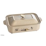 限定 ディズニー コンパクトホットプレート 角型 ヒーター式 平面プレート/たこ焼きプレート/ミッキーたちのミニパンケーキ6種が焼けるプレート サーモスタット付き 無段階温度調節機能付き ベージュ BOE134-BE