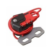 ヘルメット用ワイヤーロック ハンドルクランプ取付 ストレート レッド MF-4769