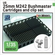 DM35147 1/35 現用 アメリカ M2/M3ブラッドレー/LAV-25用 M242 25mmブッシュマスター機関砲空薬莢/クリップセット [プラモデル用パーツ]