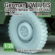 DW35169 1/35 現用 ドイツ VWイルティス四輪駆動小型軍用車（Type183）用 自重変形タイヤセット #1 フルダタイプ （ACE用） [プラモデル用パーツ]