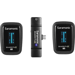 2.4G ワイヤレスマイクシステム USB-C端子レシーバー（送信機2台/受信機1台/ラべリアマイク付属） Blink500 Pro X B6