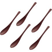スリムスプーン 5本セット 約長さ19.7cm×幅3.3cm×高さ3.0cm 朱 MR-10-NR