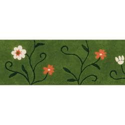 363748 シビラ ロングマット 45x240cm フラワーガーデン/グリーン