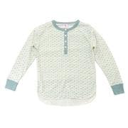 JE130-59S JEMORGAN レディース 花柄クレリックヘンリー L/S Tee Tシャツ ブルー（84）