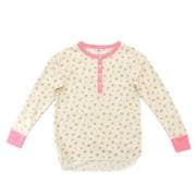 JE130-59S JEMORGAN レディース 花柄クレリックヘンリー L/S Tee Tシャツ ピンク（34）
