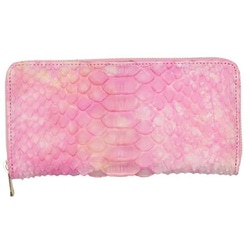 ZOO ZLW-138 パイソン革 篭染め 財布 ピンク