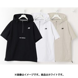 ゴルフウェア メンズ ハーフジップ プルオーバーフーディ 半袖 サイズ：7 ホワイト 012-5121001-030-7