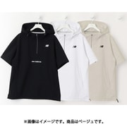 ゴルフウェア メンズ ハーフジップ プルオーバーフーディ 半袖 サイズ:6 ベージュ 012-5121001-041-6