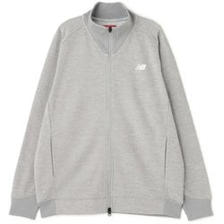 012-5162001-020-6 [ゴルフジャケット メンズ 軽量ダンボールニット×裏メッシュ スウェット スタンドフルジップブルゾン サイズ：6 グレー]