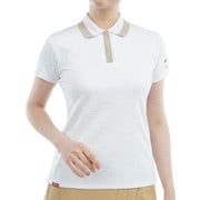 ADLA508 [ゴルフ レディース 25S ロゴジャガード ポロシャツ Lサイズ WHT]