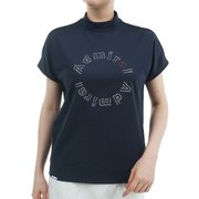 ADLA523 [ゴルフ レディース 25S メタリックロゴ カノコモックシャツ Lサイズ NVY]