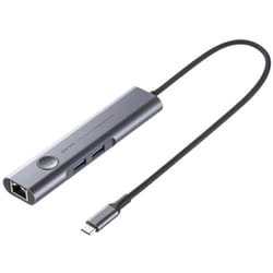 USB Type-C ドッキングステーション PD90W USB A×2 HDMI×1 4K/30Hz対応 HDMI ON・OFFスイッチ付 LANポート付き ケーブル長30cm ガンメタリック USB-5TCHLP16GM