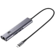 USB Type-C ドッキングステーション PD90W USB A×2 HDMI×1 4K/30Hz対応 HDMI ON・OFFスイッチ付 LANポート付き ケーブル長30cm ガンメタリック USB-5TCHLP16GM