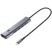 USB Type-C ドッキングステーション PD90W USB Type-C×1 USB A×2 HDMI×1 4K/60Hz対応 HDMI ON・OFFスイッチ付 ケーブル長30cm ON/OFFスイッチ付き メッシュケーブル 5Gbps対応 高速データ転 ガンメタリック USB-5TCHP18GM