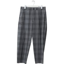 ゴルフパンツ メンズ ダブルチェック柄 ワンタック ワイド ロングパンツ サイズ：5 グレー 012-5135001-023-5