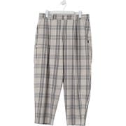 ゴルフパンツ メンズ ダブルチェック柄 ワンタック ワイド ロングパンツ サイズ:3 ベージュ 012-5135001-041-3