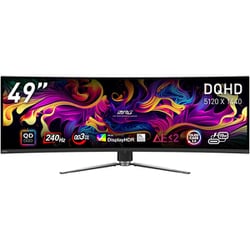 スーパーウルトラワイドゲーミングモニター/49型/DQHD（5120×1440）/QD-OLEDパネル/ハーフグレア/DisplayHDR True Black 400/240Hz/0.03ms（GTG）/HDMI×2 DP×1 USB-C×1 MPG 491CQPX QD-OLED