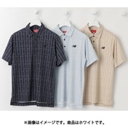 ゴルフシャツ メンズ ロゴストライプ柄 半袖 カラーシャツ サイズ:4 ホワイト 012-5168006-030-4
