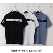 ゴルフシャツ メンズ UVカット 半袖 カラーシャツ サイズ:7 ブルー 012-5168008-110-7