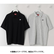 ゴルフシャツ メンズ UVカット 抗ピル メランジ調 ハーフジップ カラーシャツ サイズ:5 ブラック 012-5168007-010-5