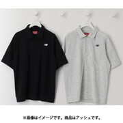 ゴルフシャツ メンズ UVカット 抗ピル メランジ調 ハーフジップ カラーシャツ サイズ:7 アッシュ 012-5168007-031-7