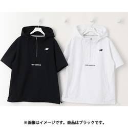 ゴルフウェア レディース ハーフジップ プルオーバーフーディ 半袖 サイズ：0 ブラック 012-5121501-010-0